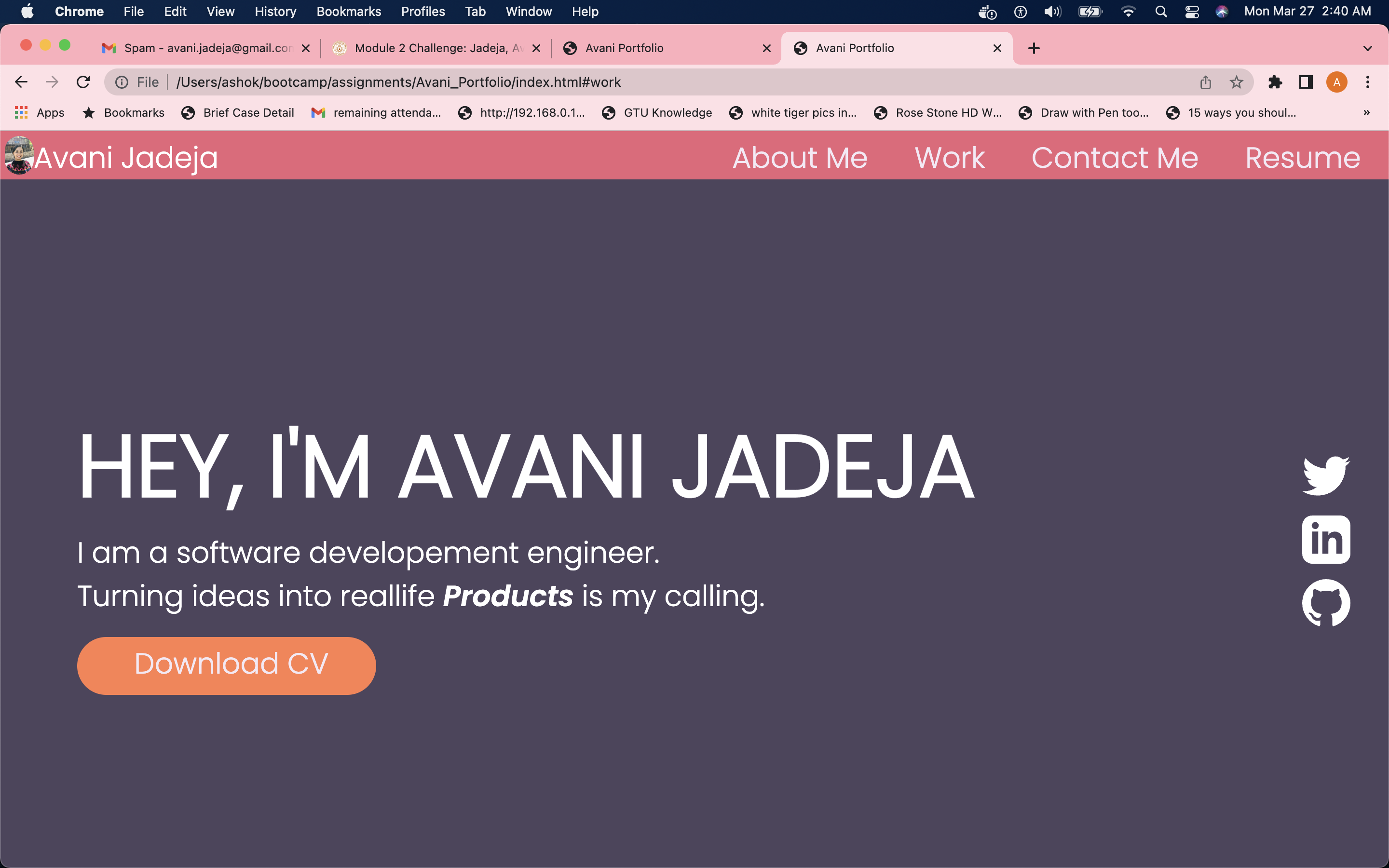 Avani's Porfolio